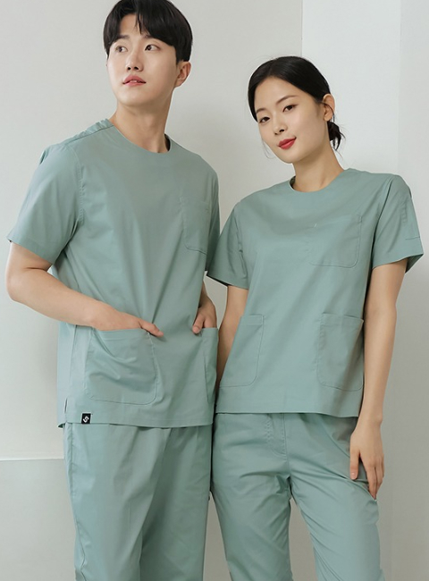 크루넥 TC스판 베이직 스크럽 세트 (4color)